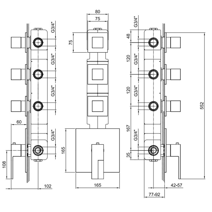 Photo Fantini shower thermostat AR/38 38 02 3903SB