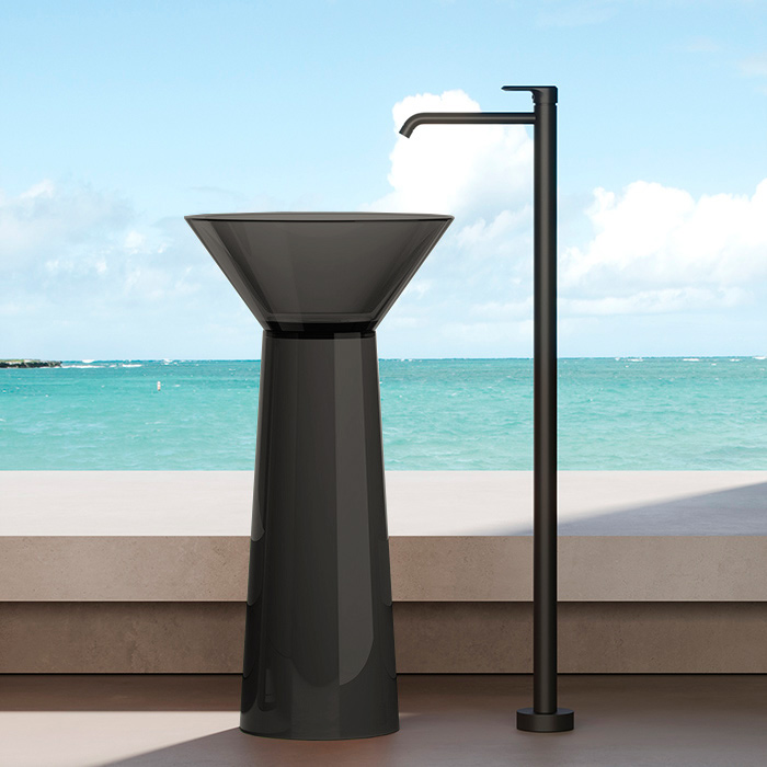 Photo Dea Design Pedestal Basin 48 DD2022 480 R4 smoky black sink