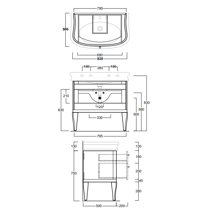 Photo Simas Lante 80 LAM90 nero black cabinet