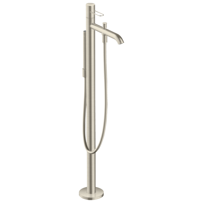 Photo Floor bath mixer Axor Uno 38442820 with shower set polished nickel
