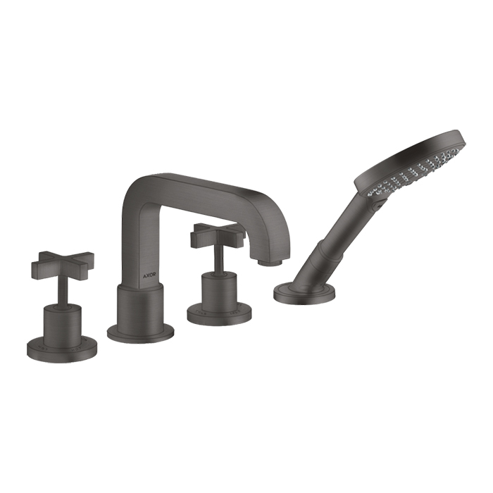 Photo Mixer on board bath Axor Citterio 39445340 with shower set grinded black chrome