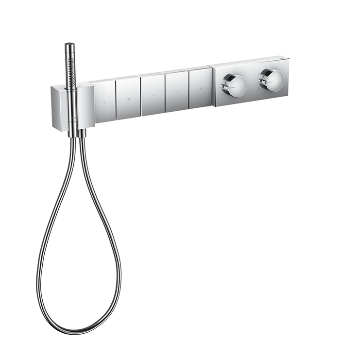 Photo Thermostatic shower mixer Axor Edge 46730000 with shower set