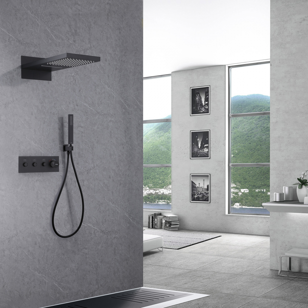 Photo Shower kit Abber Rund AF8752B matte black