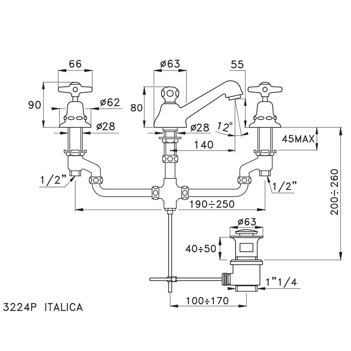 Photo Stella Italica sink mixer IT00013CR00