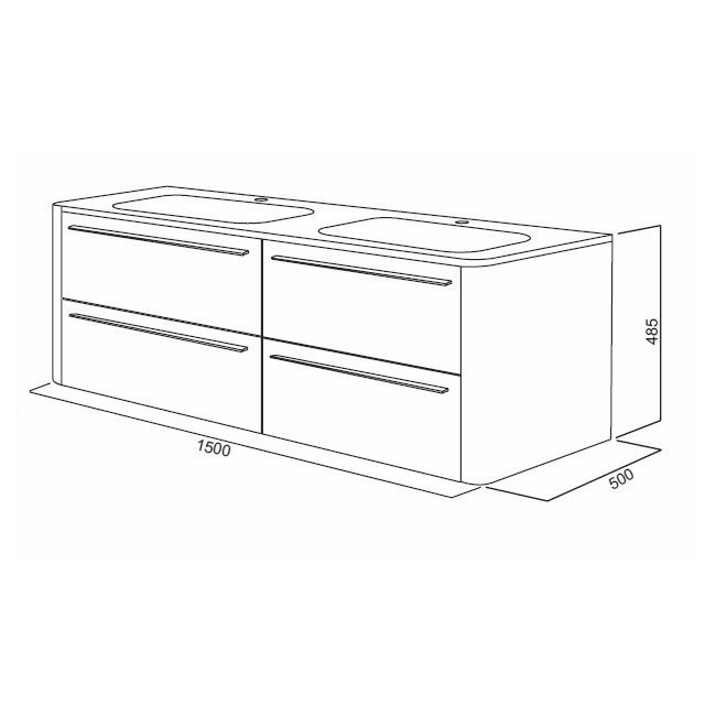 Photo AM.PM sink cabinet Awe M15FHD1502WF white textured