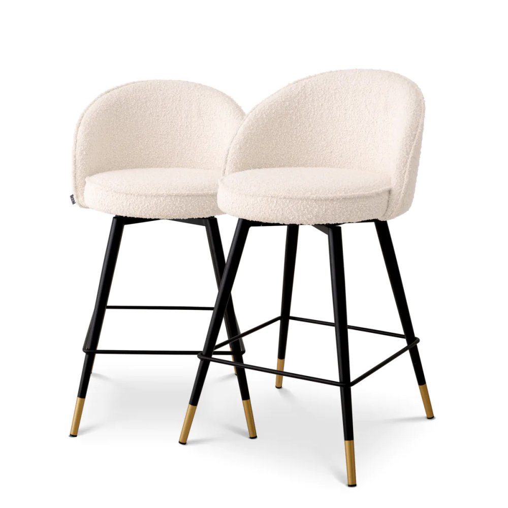Photo Set of two Roche half-bar chairs (cream)