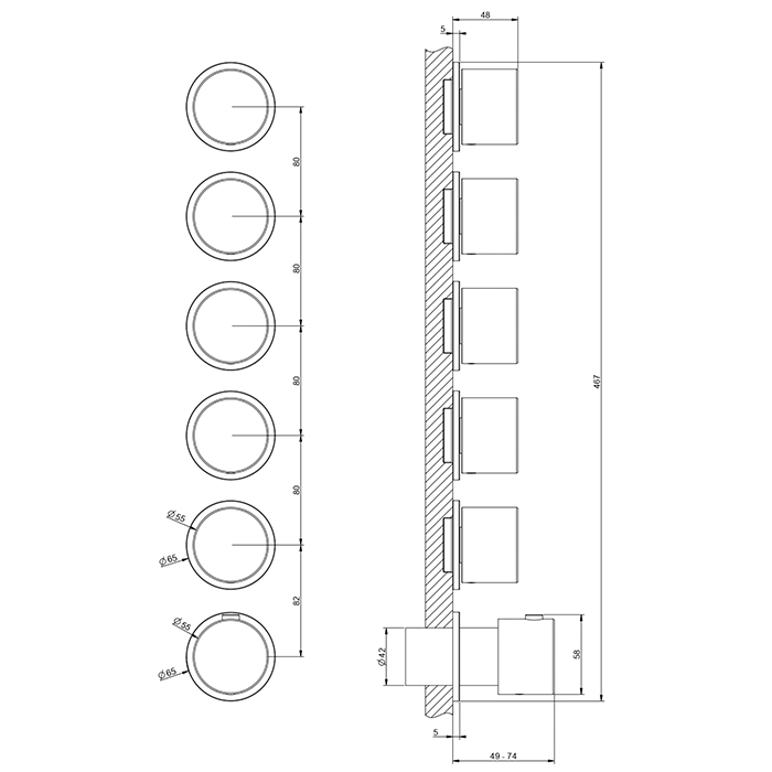Photo Built-in part of the mixer Gessi Origini 09263#031