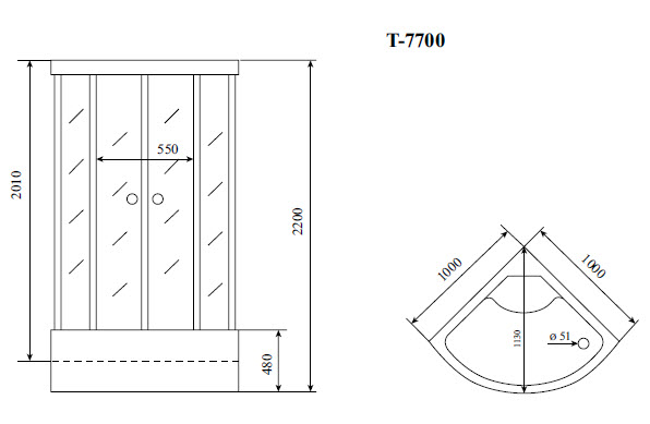 Photo Shower cabin Timo Lux T-7700
