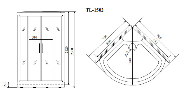 Photo Shower cabin Timo Lux TL-1502