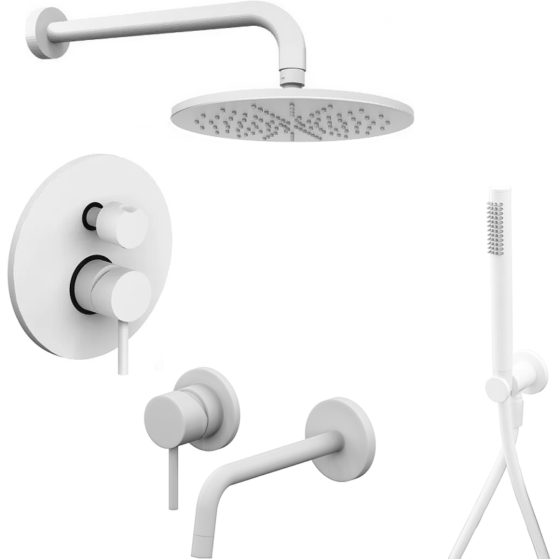 Photo Paffoni Light KITLIG018BO006 mixer kit, white matte