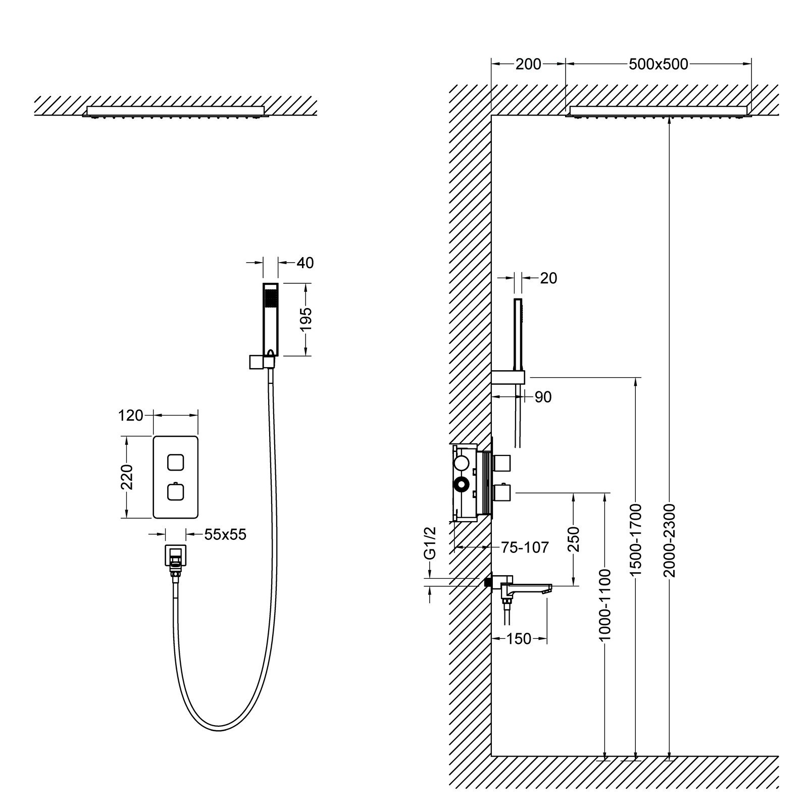 Photo Timo Petruma SX-5019/17SM shower system built-in