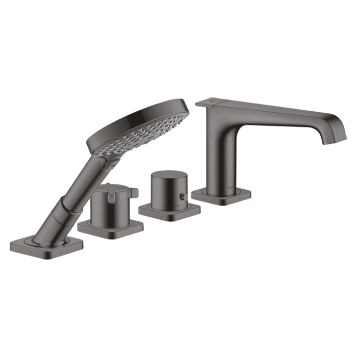 Photo Thermostatic mixer on board the bath Axor Citterio E 36410340 with shower set grinded black chrome
