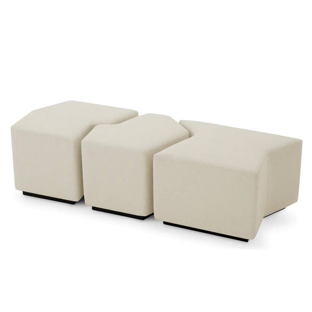 Photo A set of three ottomans Filbert
