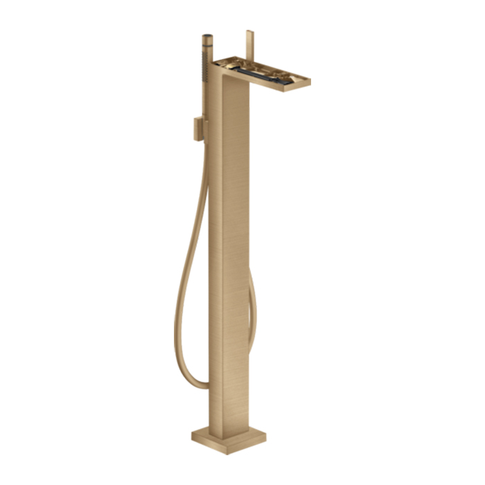 Photo Floor bath mixer Axor MyEdition 47442140 with shower set polished bronze