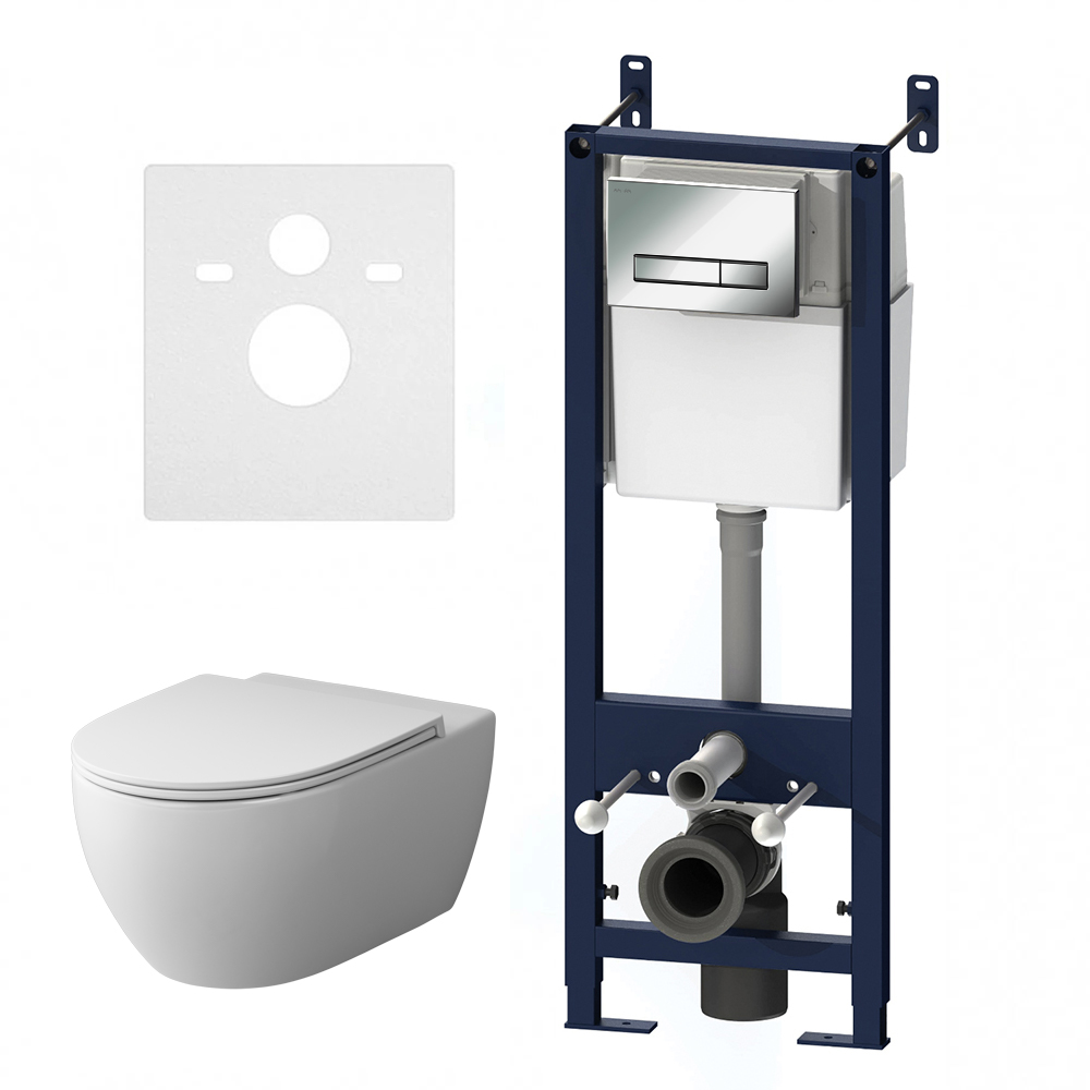 Photo Toilet kit with installation AM.PM Awe IS30251.111700 with a seat microlift key chrome glossy