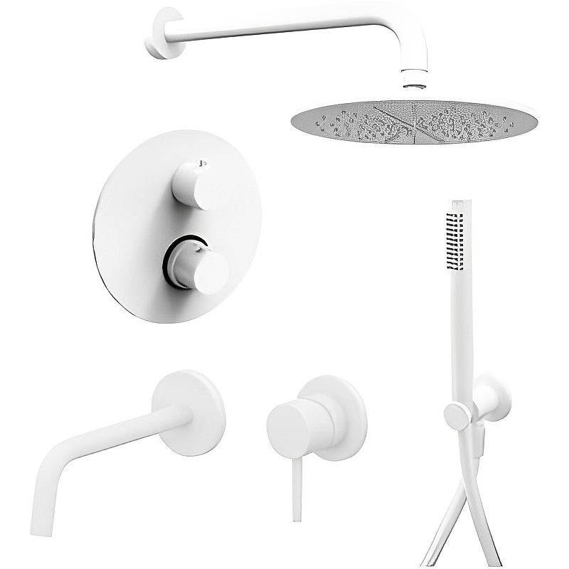 Photo Paffoni Light KITLIQ018BO006 mixer kit, white matte