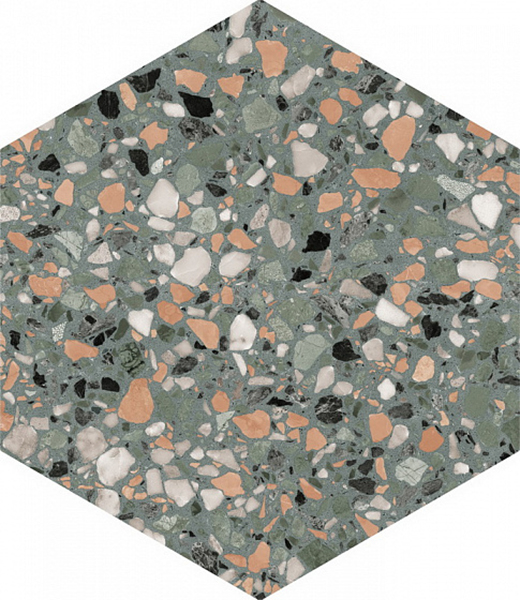 Photo Terrazzo Teal (123384) 32x36.8 by DNA Tiles