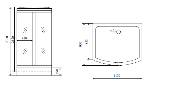 Photo Shower cabin Timo Lux TL-1501