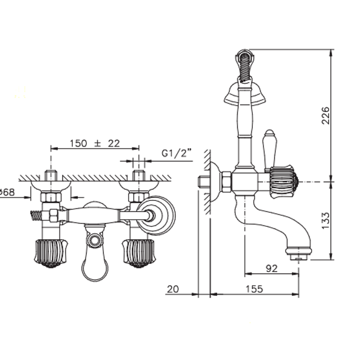 Photo Bath mixer Nicolazzi Onice 2101CR09O