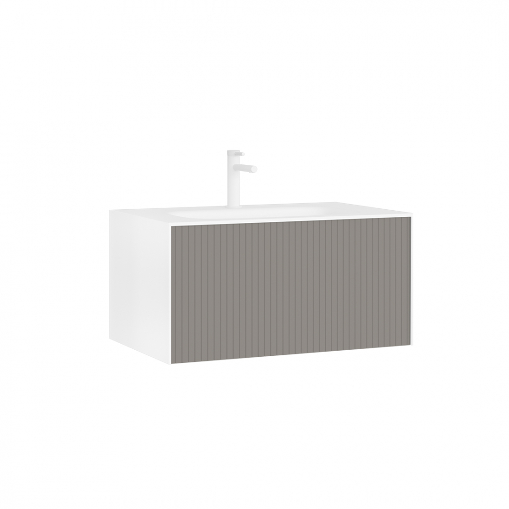 Photo Orka Cube sink cabinet 80 3000373 matte beige