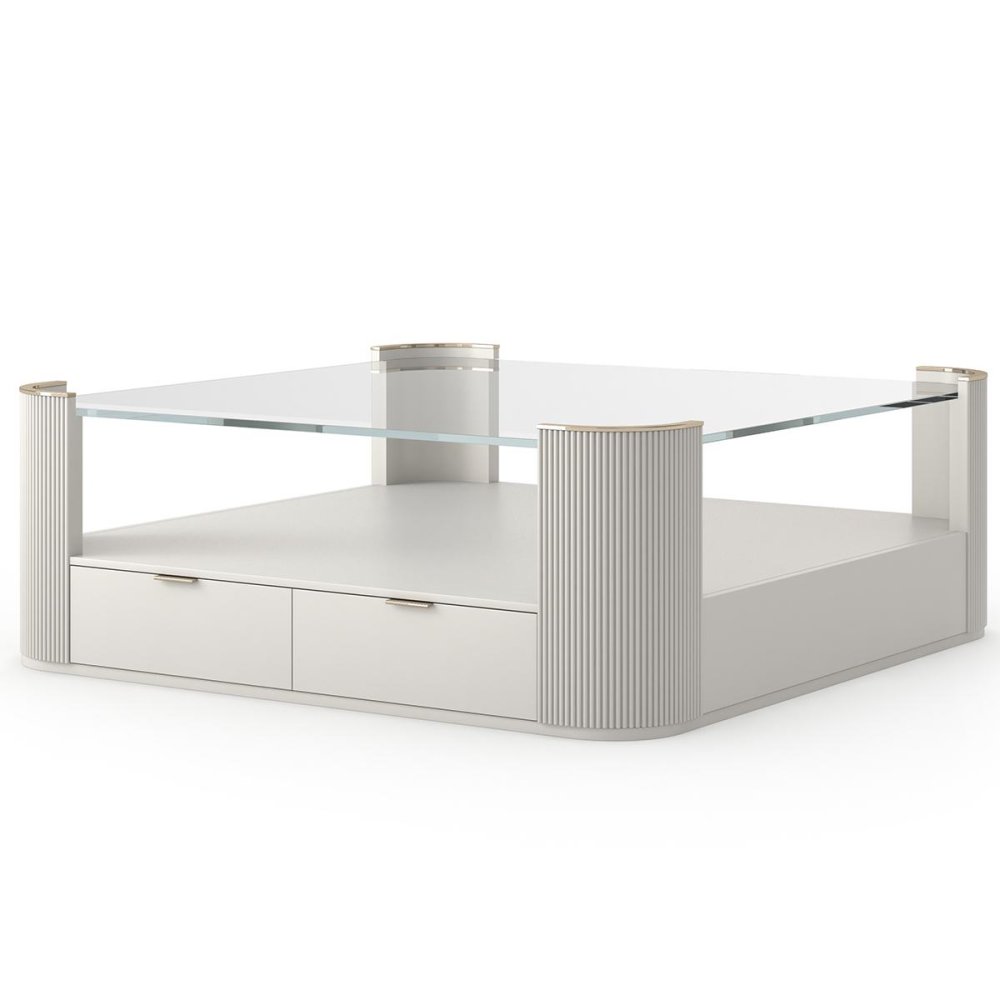 Photo Love coffee table (square, matte pearl hue)