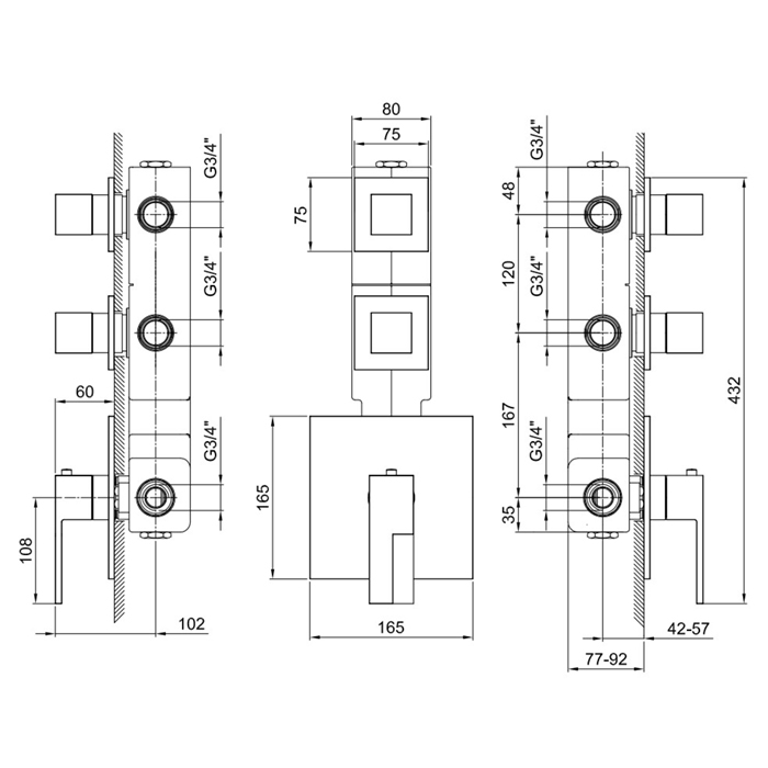 Photo Fantini shower thermostat AR/38 38 02 3902SB