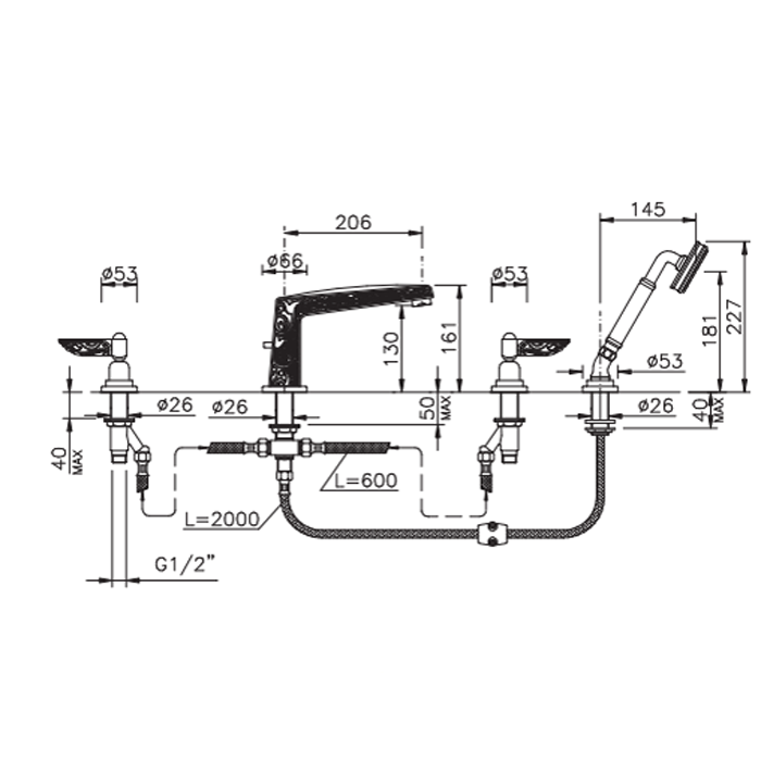 Photo Bath mixer Nicolazzi Liberty 1004CR16