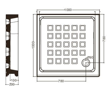Photo Shower pallet KERASAN Retro 100x100 1340bi