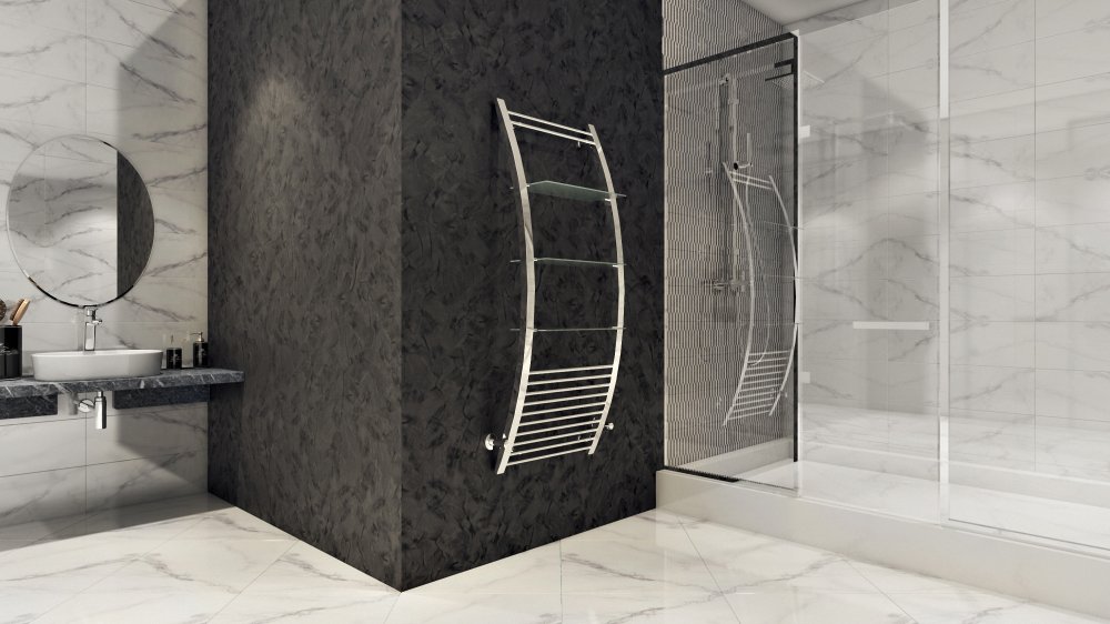 Photo Neoinox SHELL 1620x600 POL chrome towel warmer