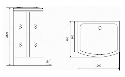 Photo Shower cabin Timo Standard T-6615 S