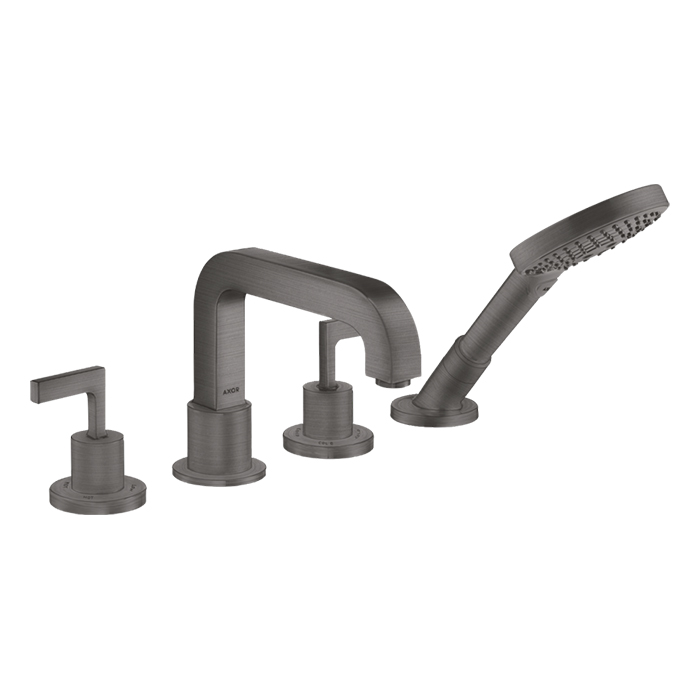 Photo Mixer on board bath Axor Citterio 39446340 with shower set grinded black chrome