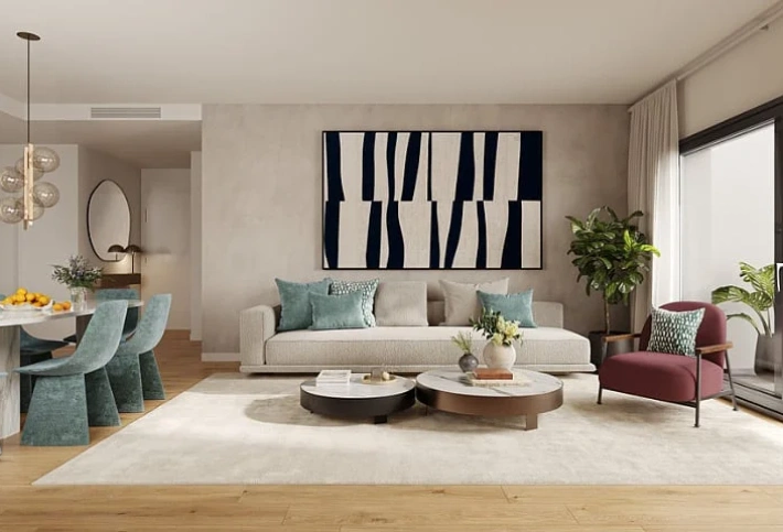 Apartment in a new building Apartments on the coast in Malaga with solariums and swimming pool
