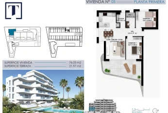 Apartment in a new building Furnished apartments with sea views in Pilar de la Horadada