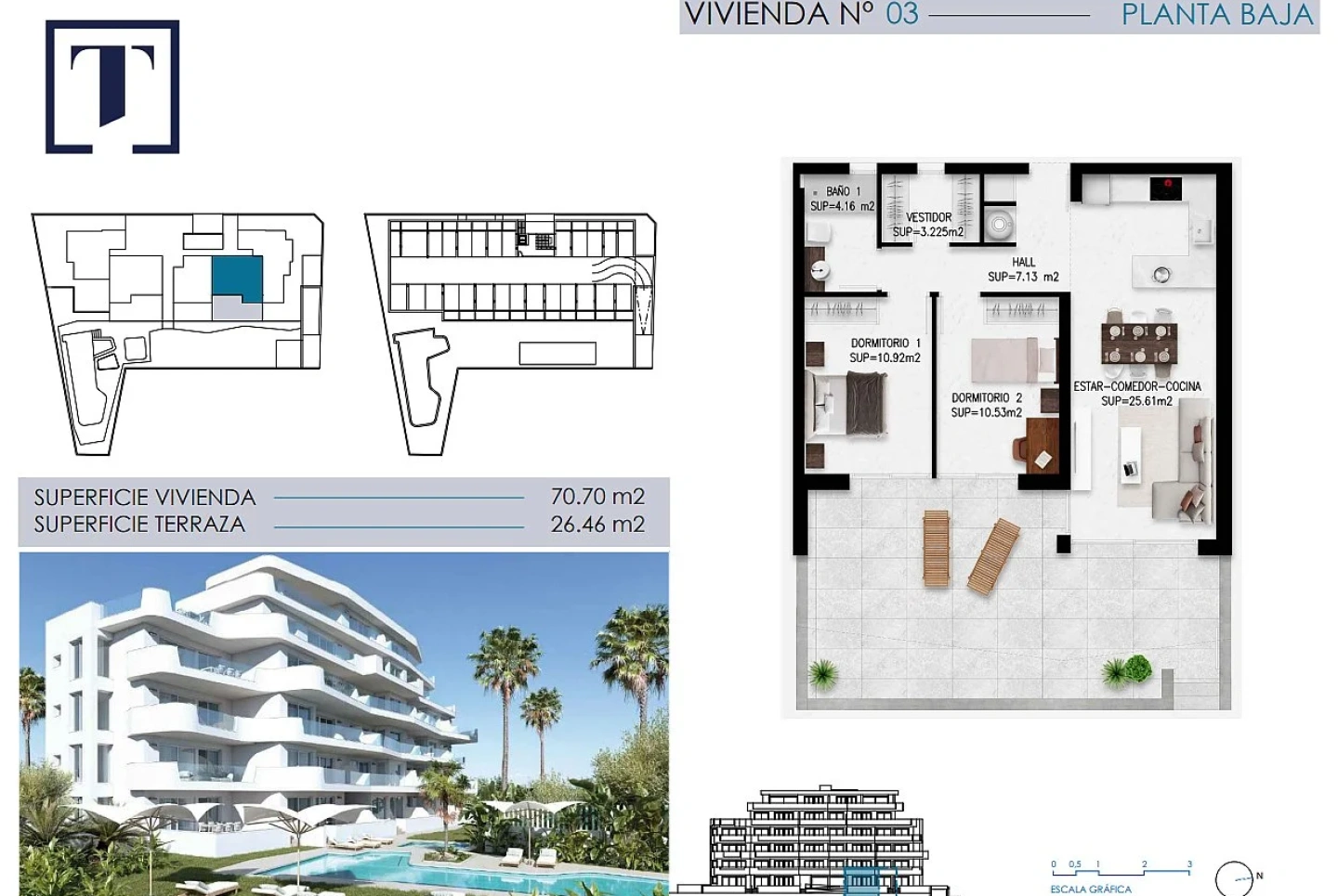 Apartment in a new building Furnished apartments with sea views in Pilar de la Horadada