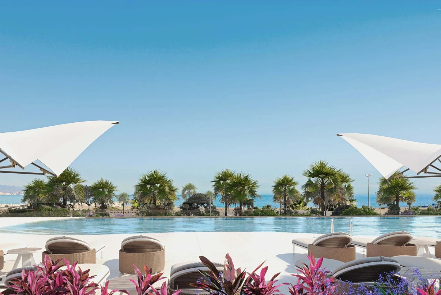 Apartment with sea view in Malaga in the project "Termica Beach"
