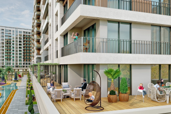 Comfortable residential complex of a family concept next to the sea and marina