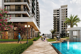 Comfortable residential complex of a family concept next to the sea and marina