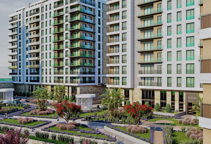 Comfortable residential complex of a family concept next to the sea and marina