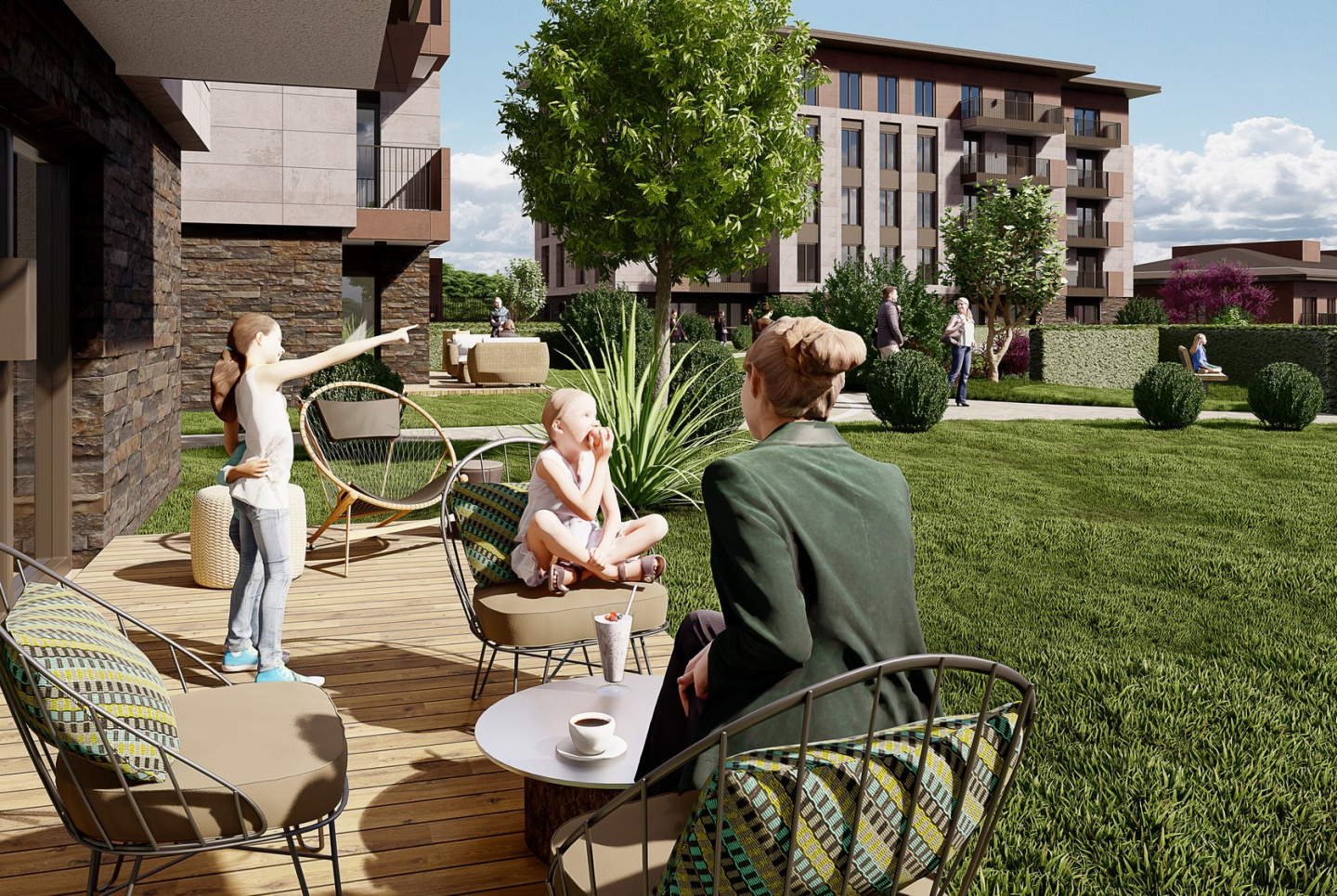 Family residential complex in the green zone