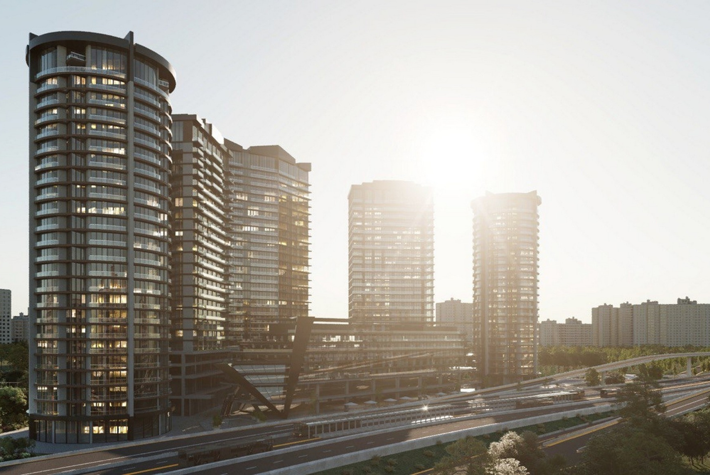 Modern complex for living in the style of a metropolis