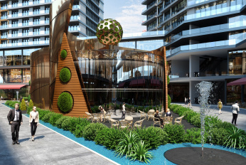 Modern complex for living in the style of a metropolis