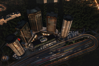 Modern complex for living in the style of a metropolis