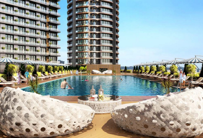 Modern complex for living in the style of a metropolis