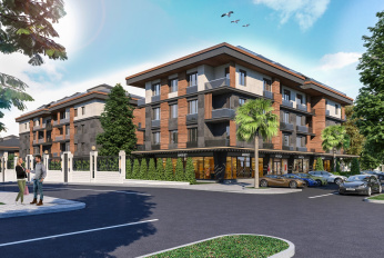 Modern complex next to the marina and green areas