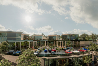 Modern complex with swimming pools and sports infrastructure