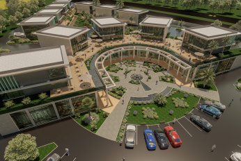 Modern complex with swimming pools and sports infrastructure