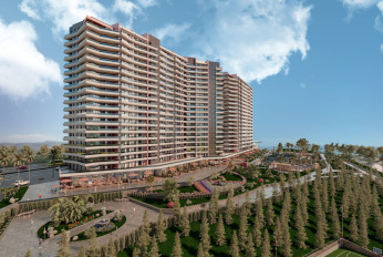 Modern complex with swimming pools and sports infrastructure