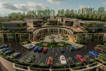 Modern complex with swimming pools and sports infrastructure