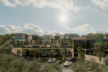 Modern complex with swimming pools and sports infrastructure