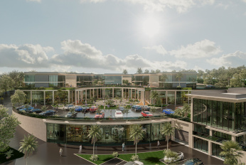 Modern complex with swimming pools and sports infrastructure
